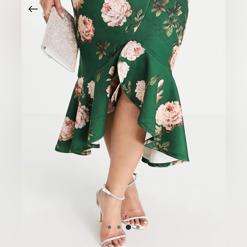 Asos Design Curve Puff Sleeve Tux Midi Dress In T… - image 4